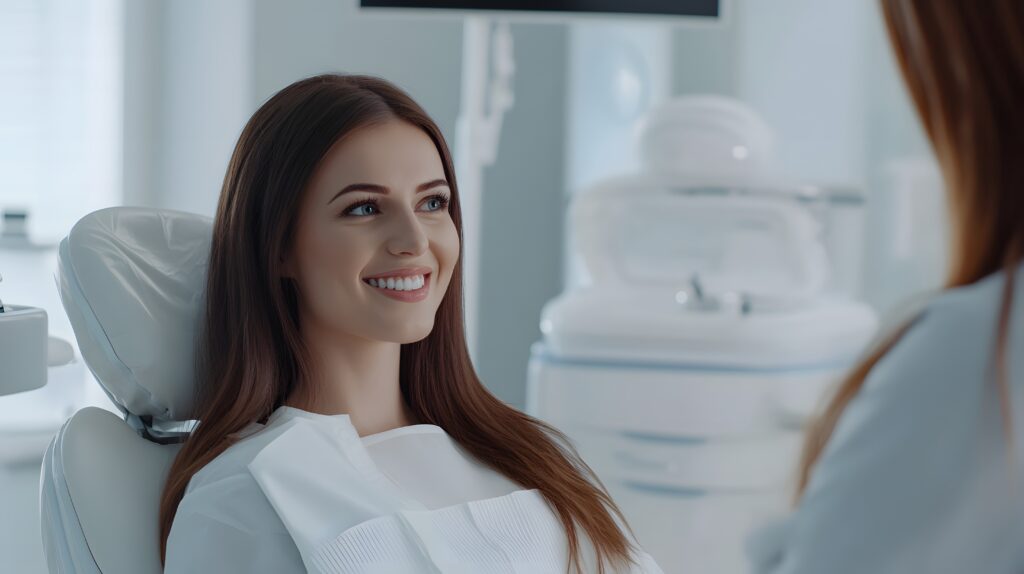 women sitting in dental clinic